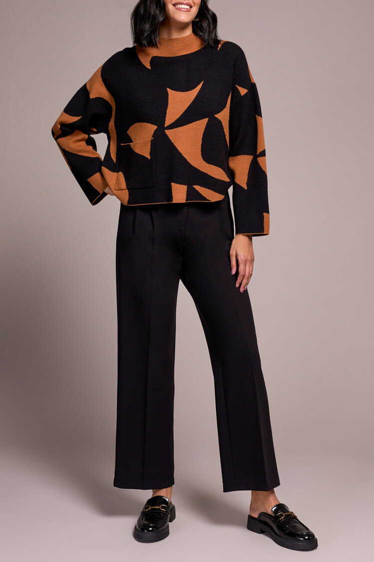 Tribal Tribal 2315O Long Sleeve Mock Neck Sweater