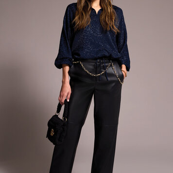 Tribal Tribal Dolman Sleeve Button Front Top with Drawstring Waist 6029O