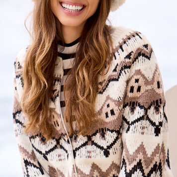 Tribal Tribal Fair Isle Button Front Sweater Cardigan 2312O