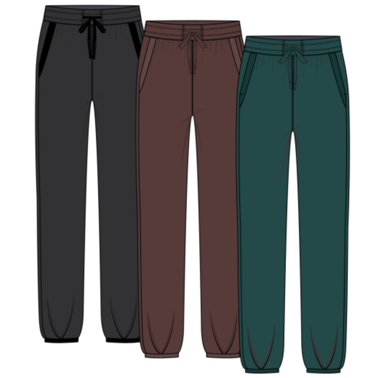 Tribal JOGGER W/ HEM PLEATS & PKTS-BLACK