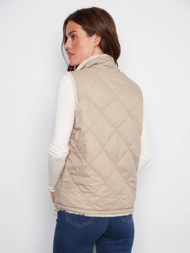 Charlie B Charlie B Faux Fur/Nylon Reversible Vest C6374