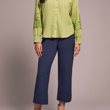 Tribal Tribal Long Sleeve Blouse With Applique on Sleeve 2408O