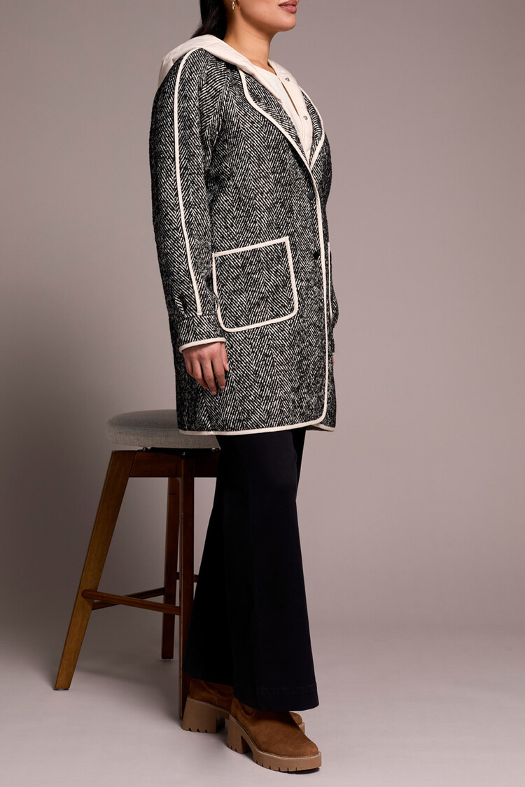 Tribal Tribal Long Sleeve Coat With Fooler Hood 2331O