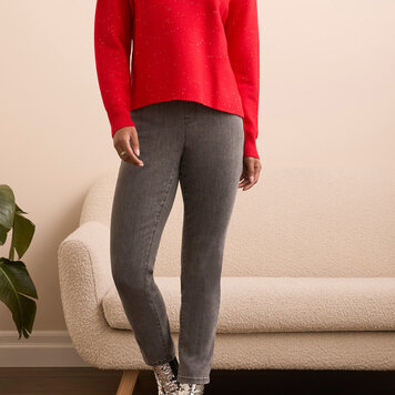 Tribal Tribal Turtleneck High Low Sweater With Side Slits  5980O