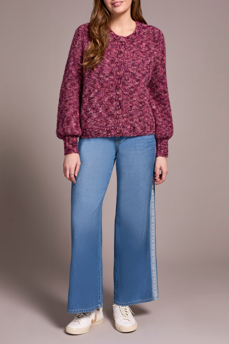 Tribal Tribal Raglan Sleeve Button Front Sweater Cardigan 5995O