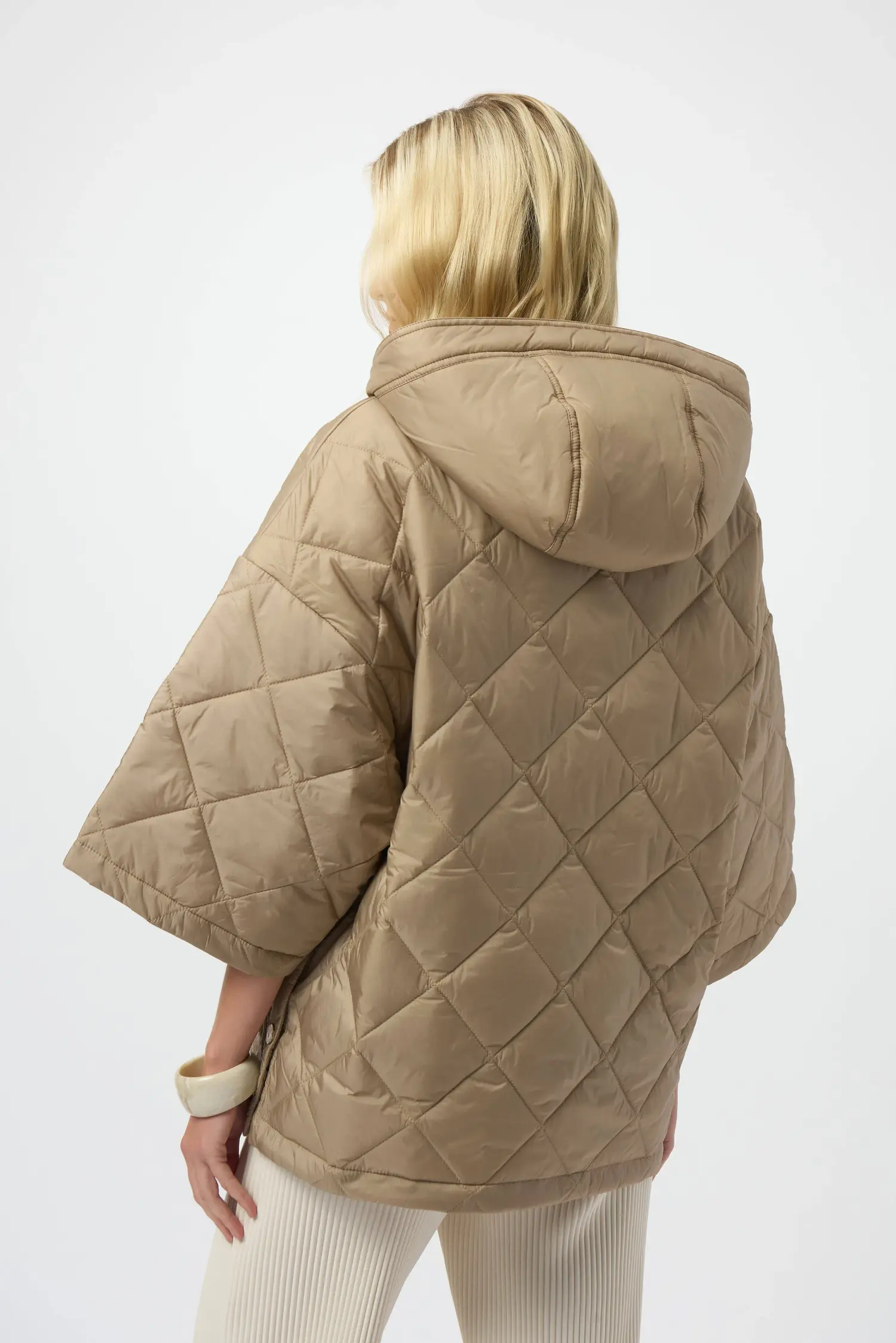 Joseph Ribkoff Woven Diamond Quilt Hooded Jacket 254914 - Main