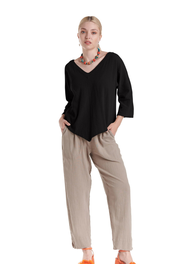 Oh My Gauze Oh My Gauze 3/4 V-Neck Top LYNN