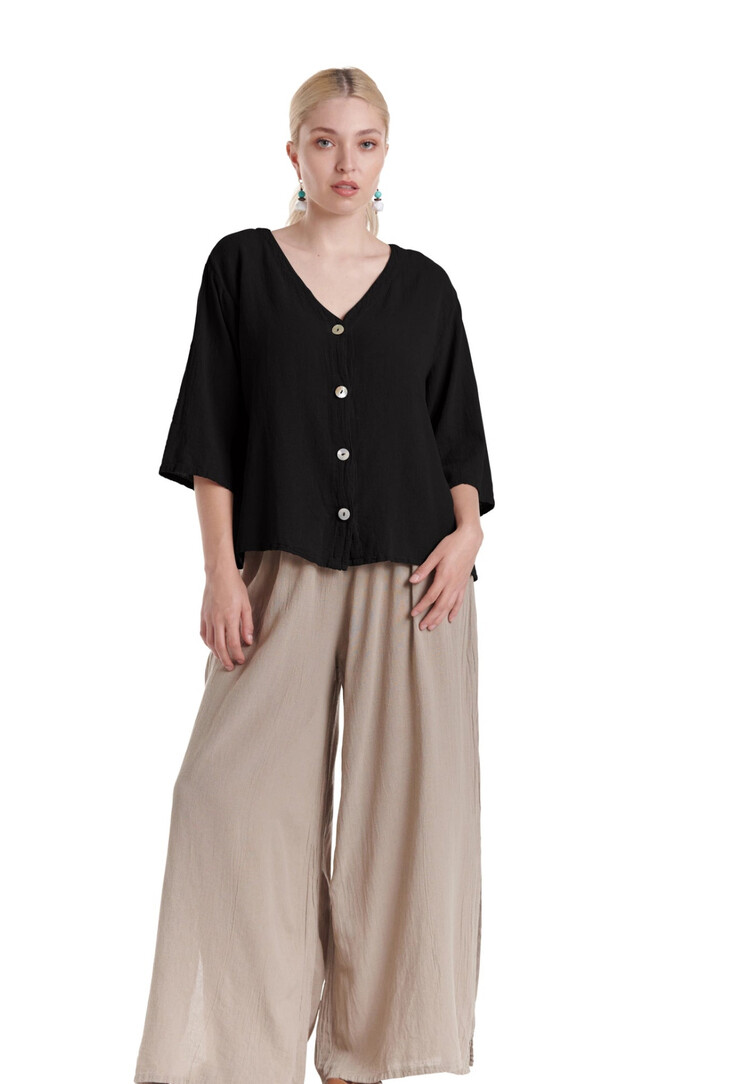 Oh My Gauze Oh My Gauze Button Up Top RONIE