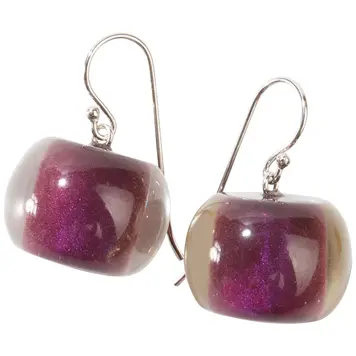 Zsiska Poly Resin BLISS 1 Bead Shorthook Earrings 1370501PURPQ00