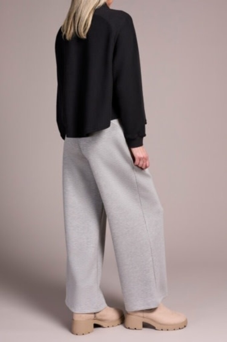 Tribal HENLEY TOP W/ RIB COMBO-SILVERPINE