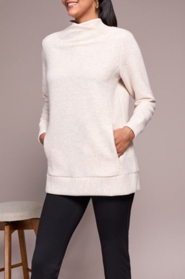 Tribal L/S TUNIC W/INVISIBLE POCKETS-SANDSTONE