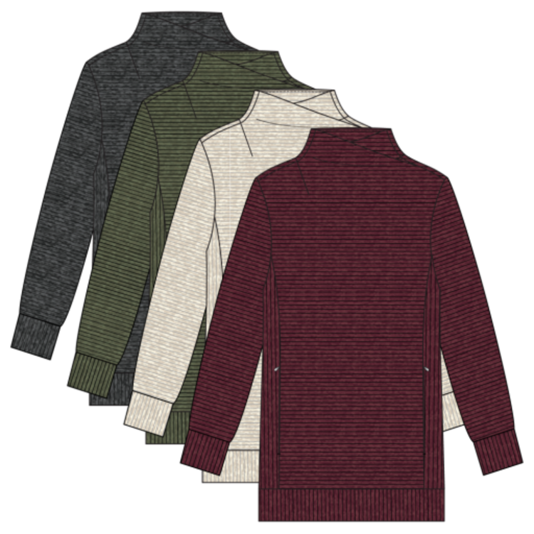 Tribal L/S TUNIC W/INVISIBLE POCKETS-SANDSTONE