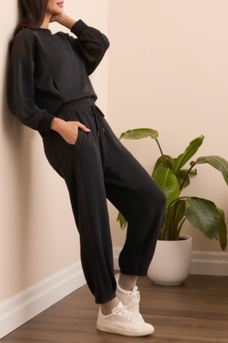 Tribal JOGGER W/ HEM PLEATS & PKTS-BLACK