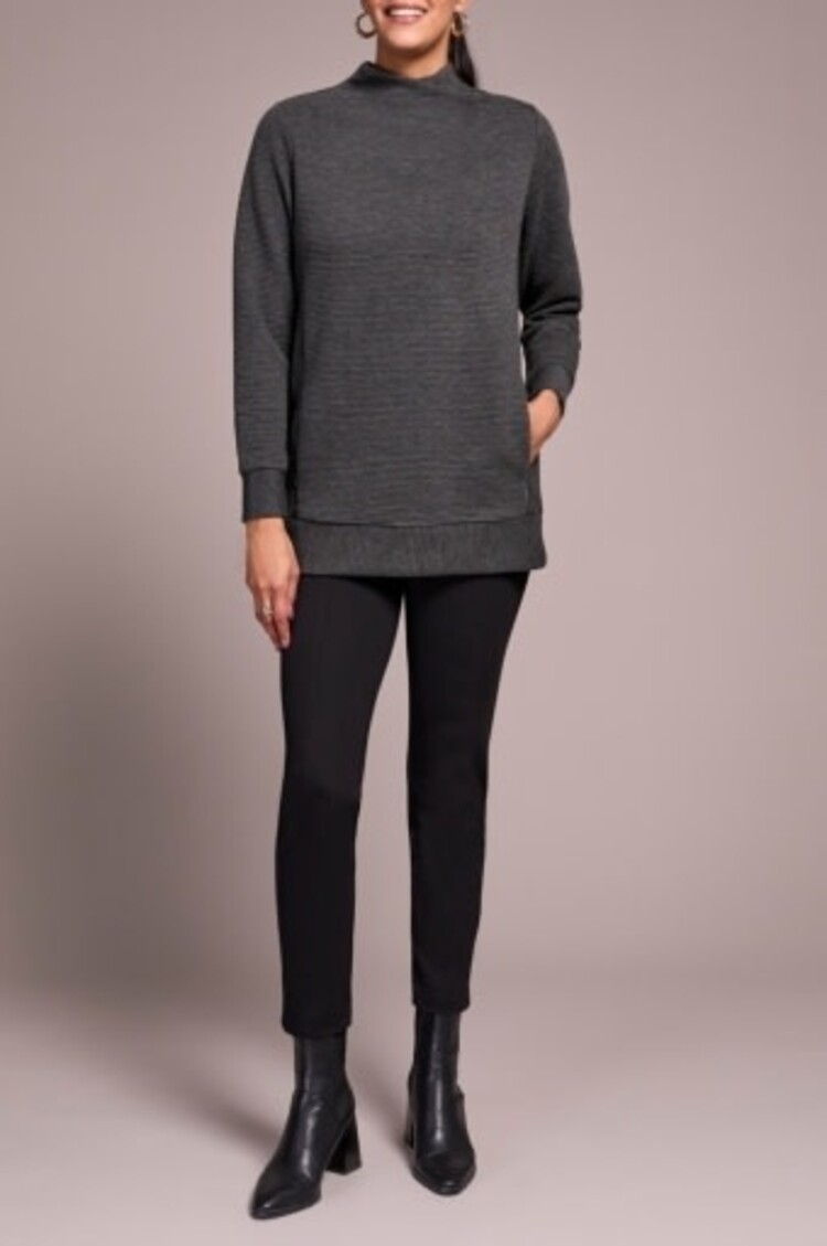 Tribal L/S TUNIC W/INVISIBLE POCKETS-SANDSTONE