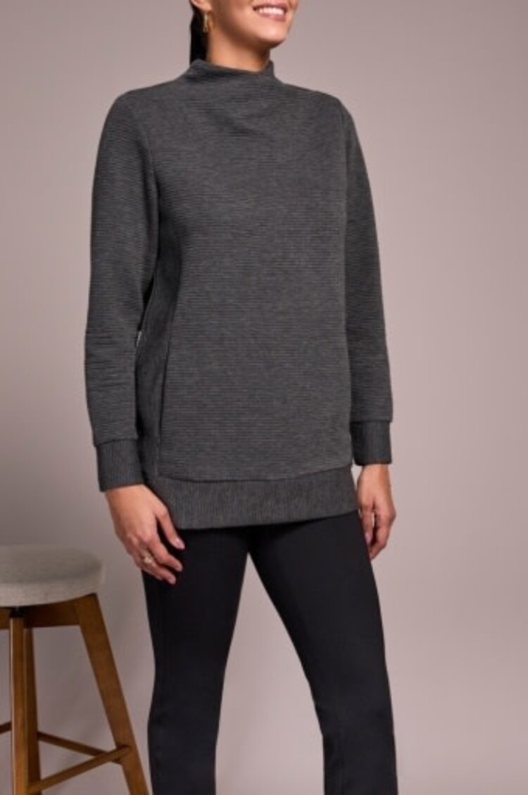 Tribal L/S TUNIC W/INVISIBLE POCKETS-SANDSTONE