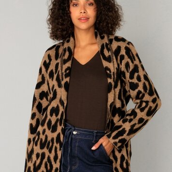 Yest Yest Cipriana Leopard Cardigan 0005838