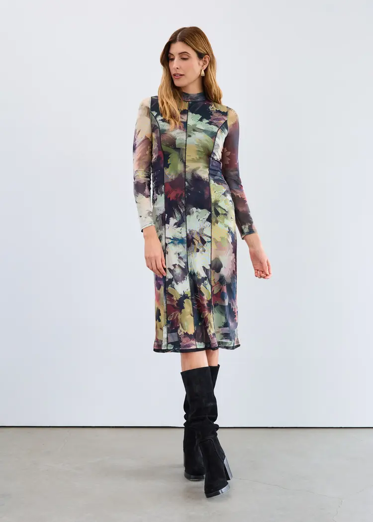 French Dressing Jeans French Dressing Mesh Midi Dress 7920603