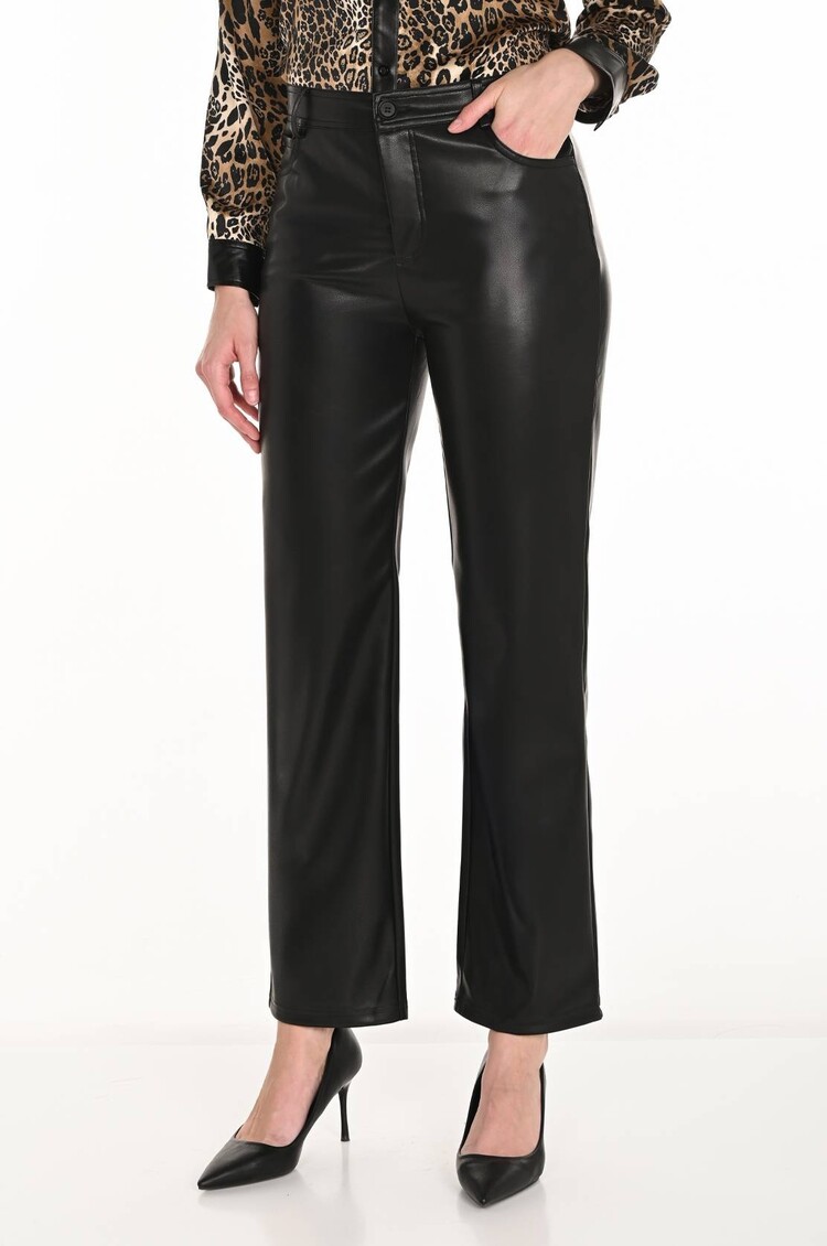 Frank Lyman Frank Lyman 253837 Straight Leg Faux Leather Pant