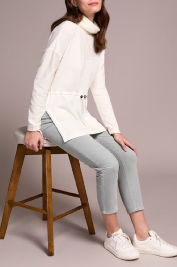 Tribal L/S TURTLE NECK COMBO TOP-CREAM