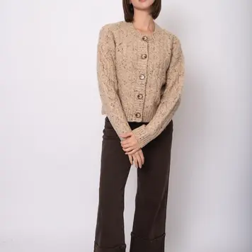 RD Style RD Style Formica Long Sleeve Crew Neck Cardigan 77S184S