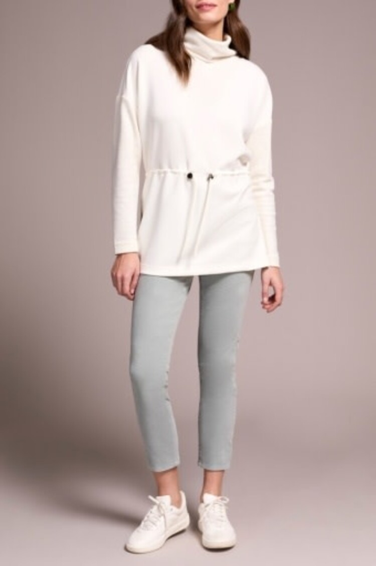 Tribal L/S TURTLE NECK COMBO TOP-CREAM