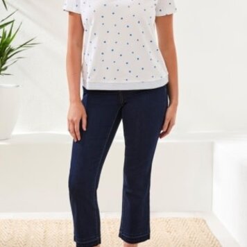 Tribal S/S TOP W/EMBROIDERY DTL-WHITE