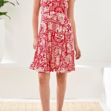 Tribal SLVLESS V NECK DRESS-SANGRIA 2465O