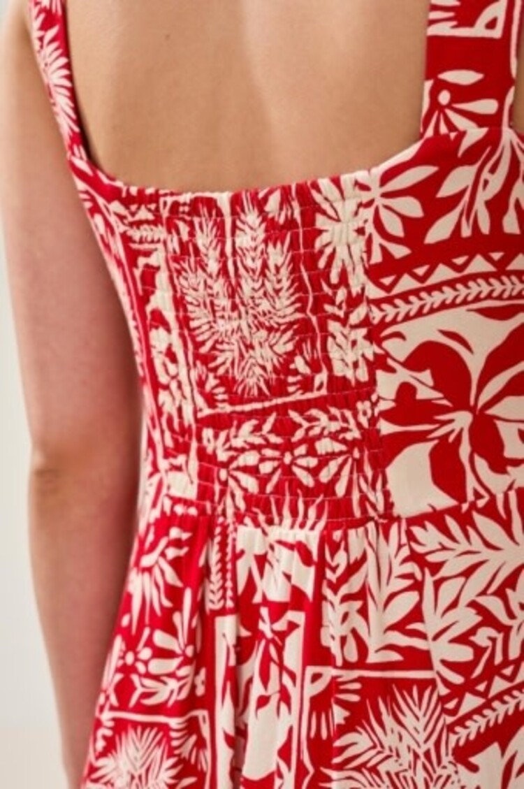 Tribal SLVLESS V NECK DRESS-SANGRIA