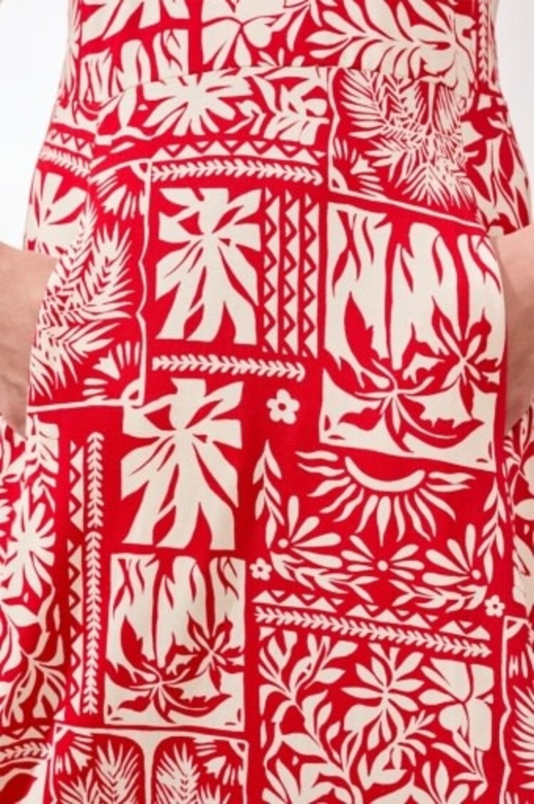 Tribal SLVLESS V NECK DRESS-SANGRIA