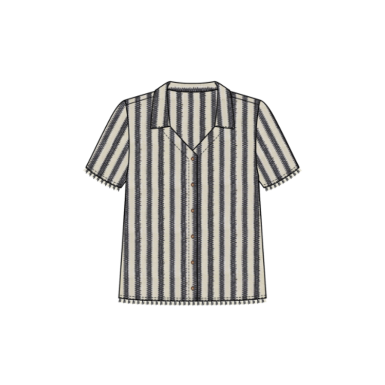 Tribal S/S BUTTON FRT BLOUSE-BLACK