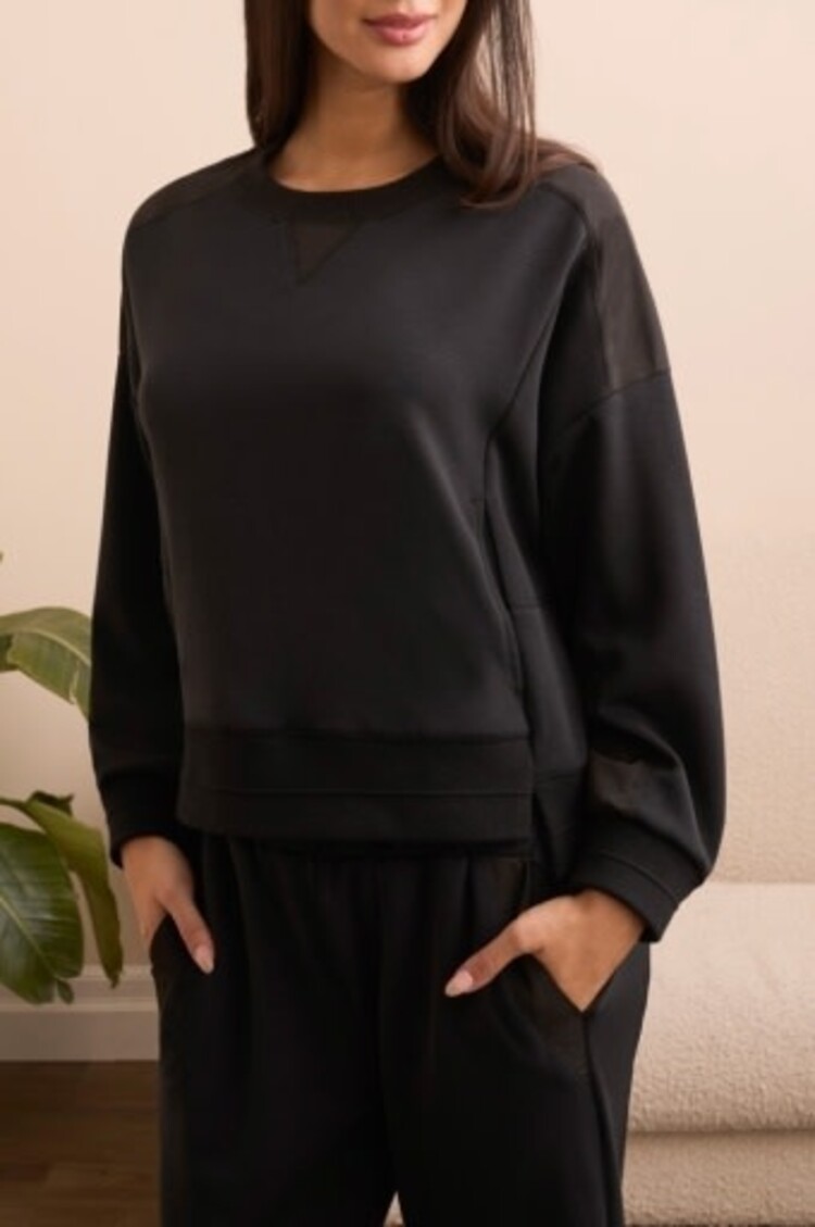 Tribal L/S COMBO TOP W/ PKTS-BLACK