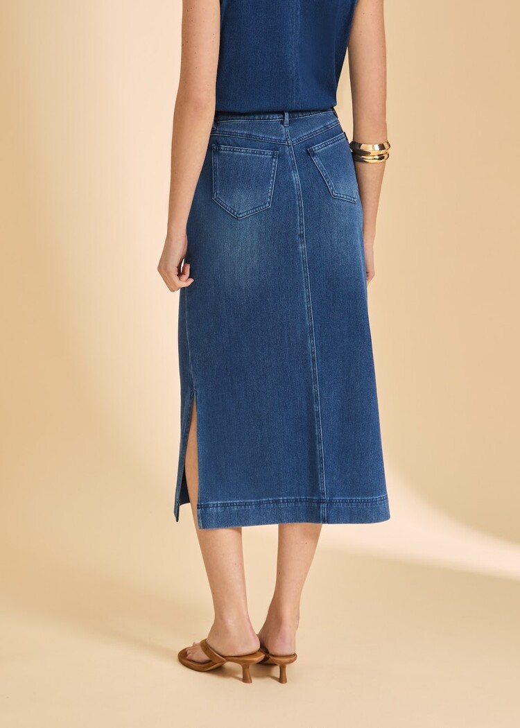 French Dressing Jeans FDJ Pull-on Skirt with Slits 6983131