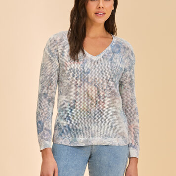 French Dressing Jeans FDJ V-Neck Printed Sweater 1214624