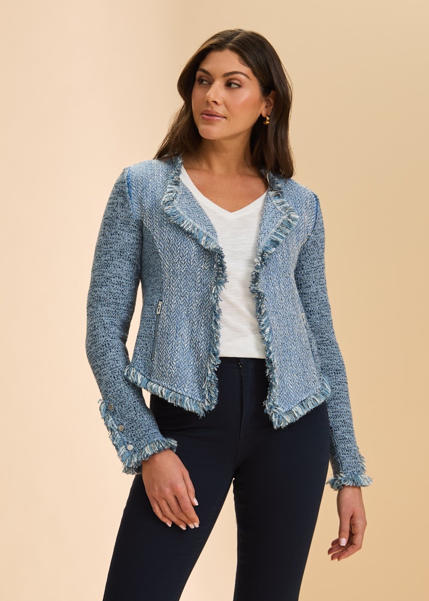 FDJ Deconstructed Knit Tweed Jacket 1927190 - Main Street Clothing