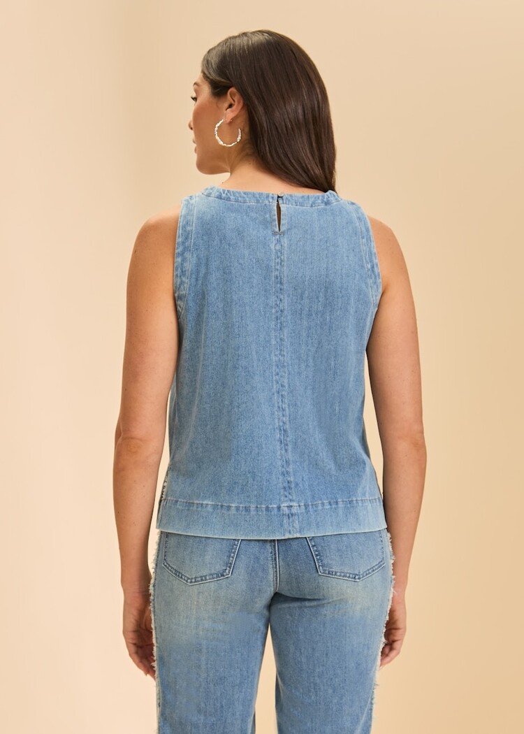 French Dressing Jeans FDJ Denim Sleeveless Top 7288131