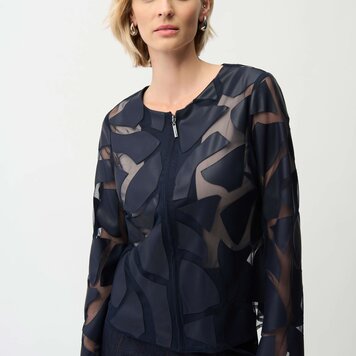 Joseph Ribkoff Joseph Ribkoff Leatherette Giraffe Print Fitted Jacket 261906