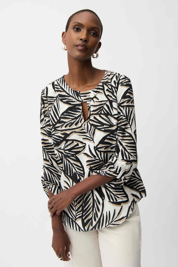 Joseph Ribkoff joseph ribkoff Georgette Tropical Print Boxy Top 261207