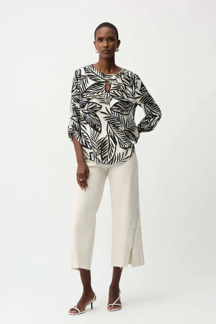 Joseph Ribkoff joseph ribkoff Georgette Tropical Print Boxy Top 261207