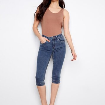 Charlie B Charlie B Stretch Denim Capri Pant C5514RR