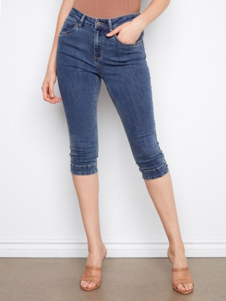 Charlie B Charlie B Stretch Denim Capri Pant C5514RR