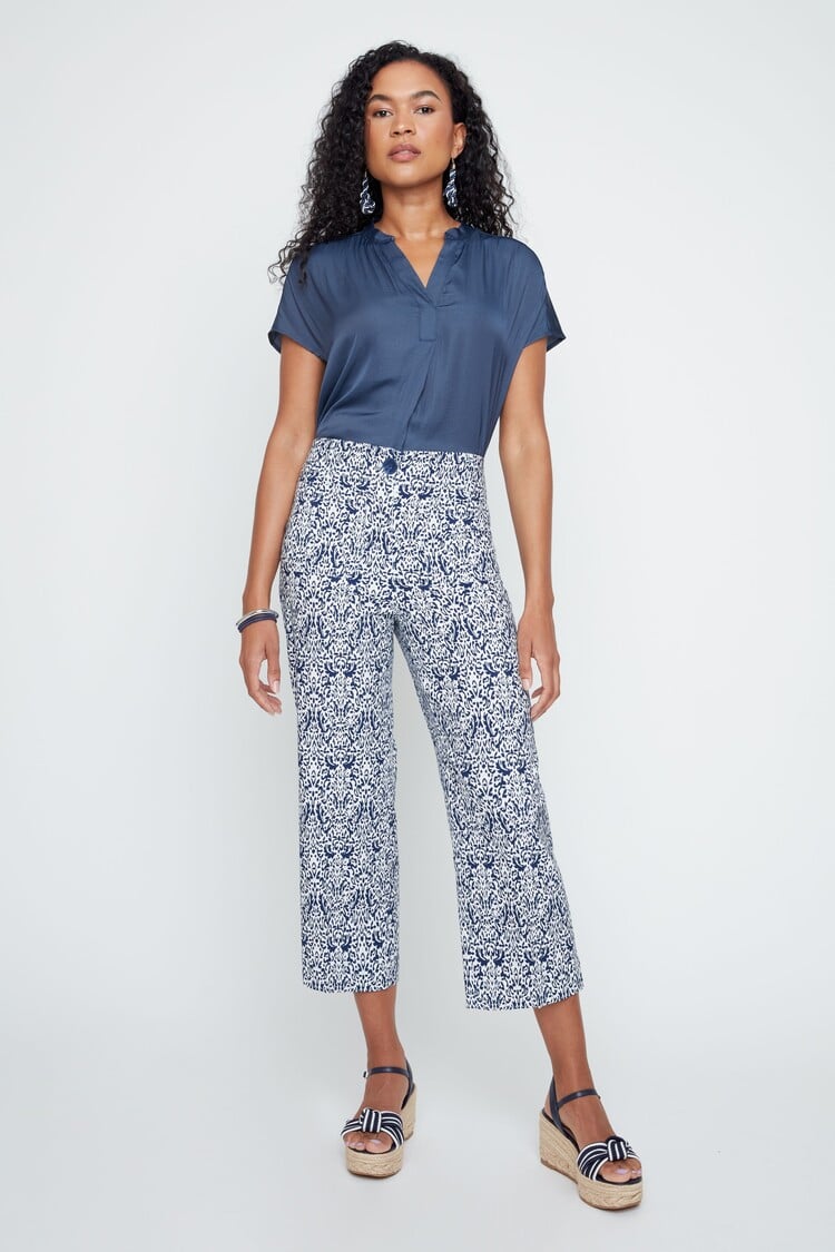 Renuar Renuar Print cropped pants R11052