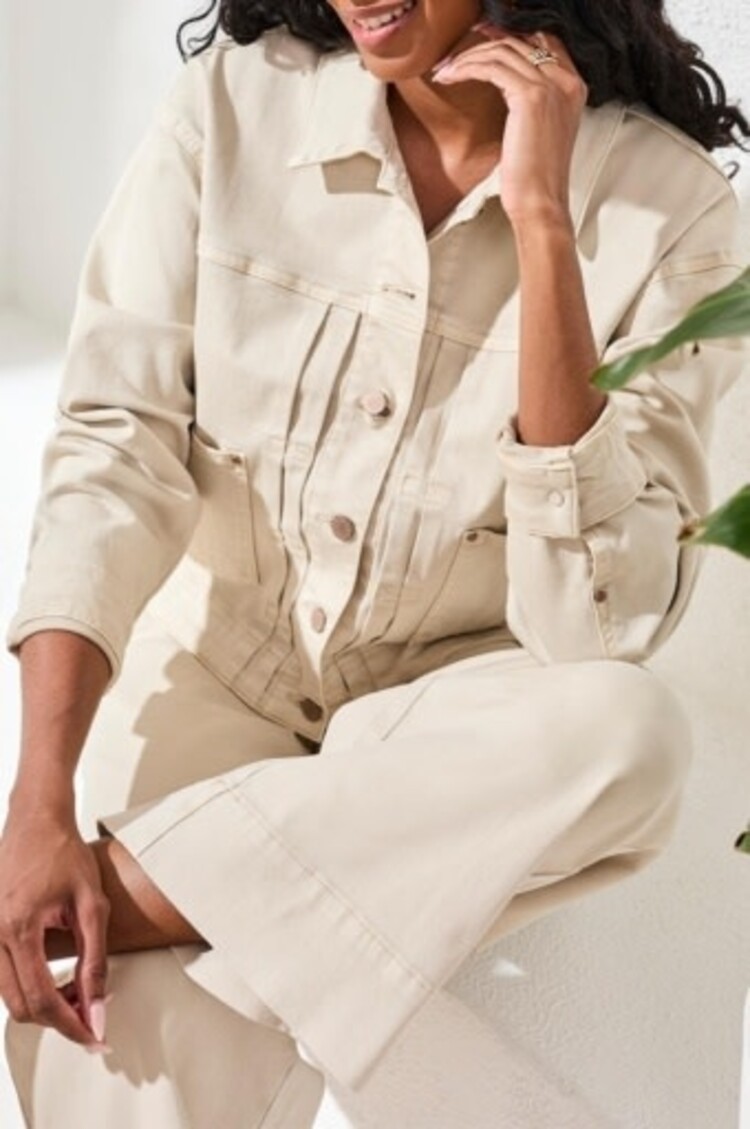 Tribal L/S BTN FRT JACKET W/ BACK PLEAT 3075O