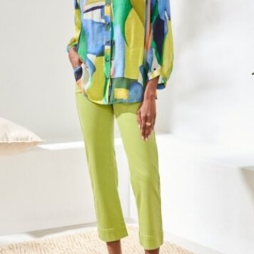 Tribal FLOWY DOLMAN SLEEVE BLOUSE WITH SELF-COVERING BUTTONS  5539O