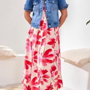 Tribal COMFORT STRETCH ELBOW-SLEEVE DENIM JACKET-HARBOR