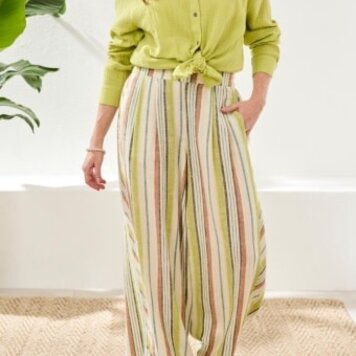 Tribal Tribal Pull On Flowy Wide Pant W/ Pockets 5753O