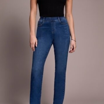 Tribal Tribal Sophia Curvy Boundless Stretch Denim Pull On Straight Leg Jeans 5859O