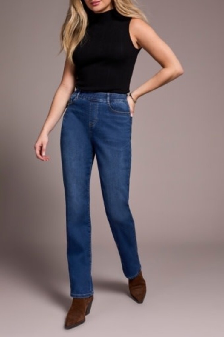 Tribal Tribal Sophia Curvy Boundless Stretch Denim Pull On Straight Leg Jeans 5859O
