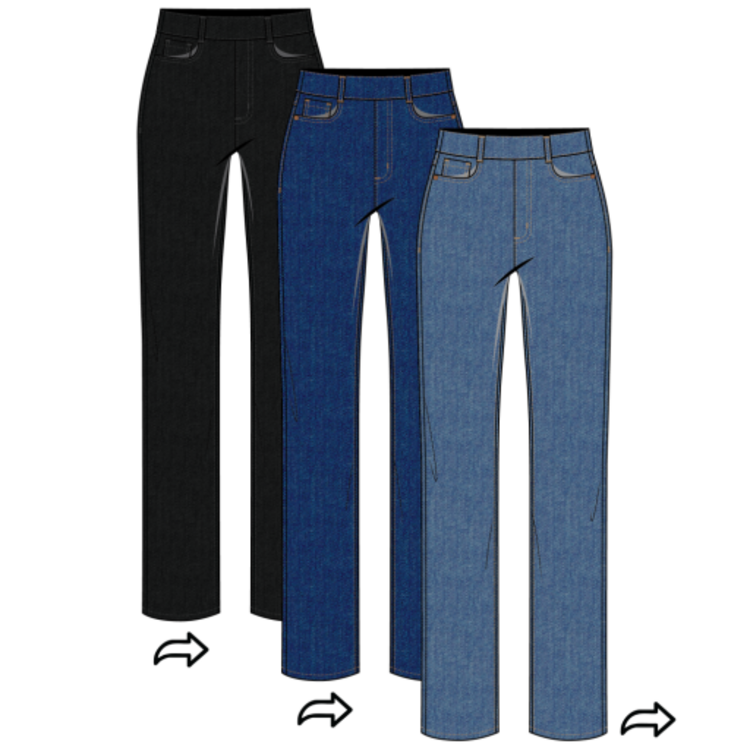 Tribal Tribal Sophia Curvy Boundless Stretch Denim Pull On Straight Leg Jeans 5859O