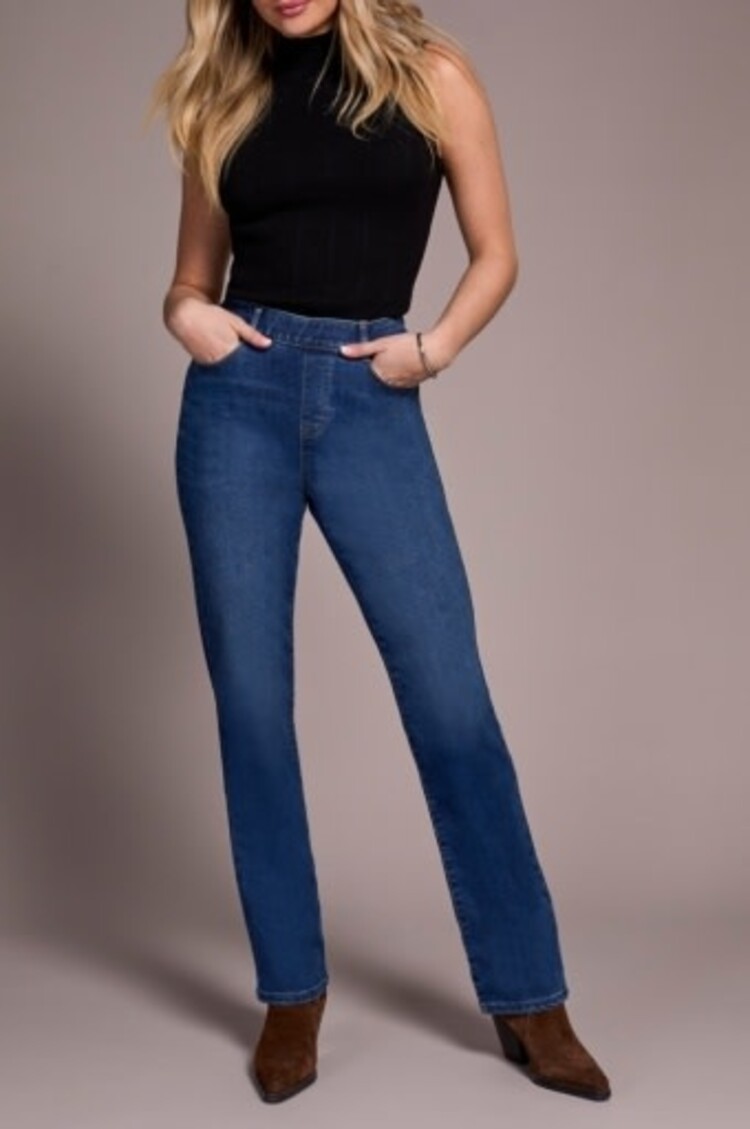 Tribal Tribal Sophia Curvy Boundless Stretch Denim Pull On Straight Leg Jeans 5859O