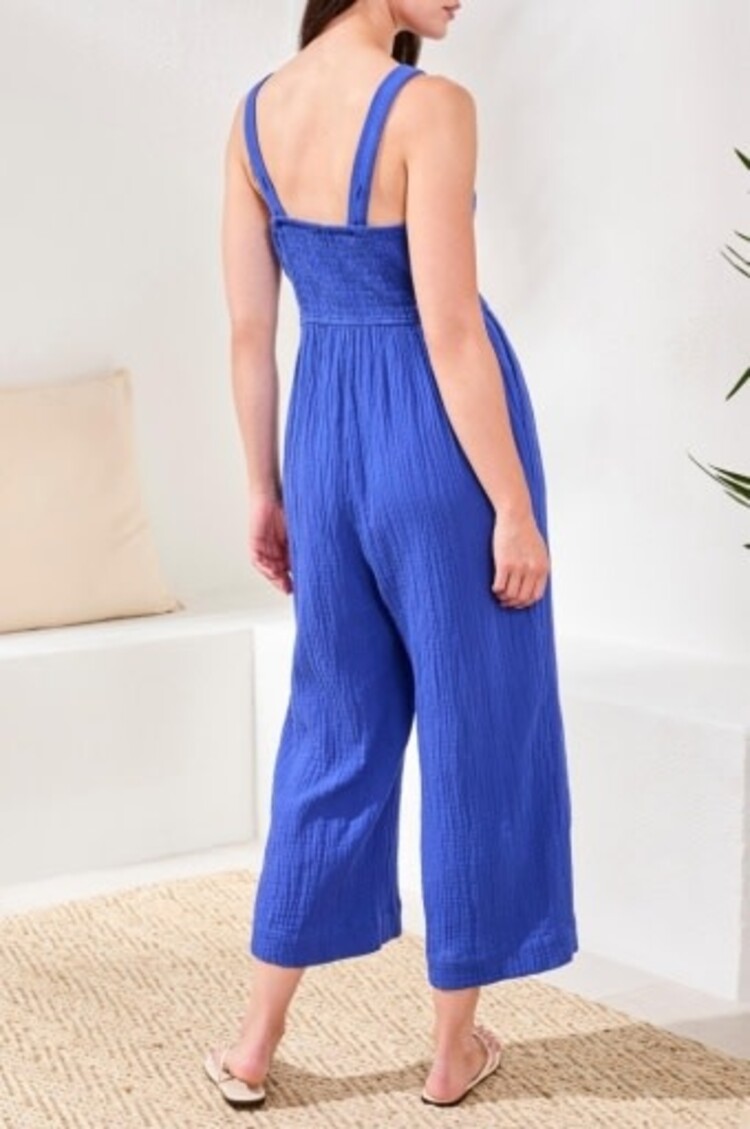 Tribal JUMPSUIT W/ BACK SMOCKING AND ADJUST. STRAP-6053O